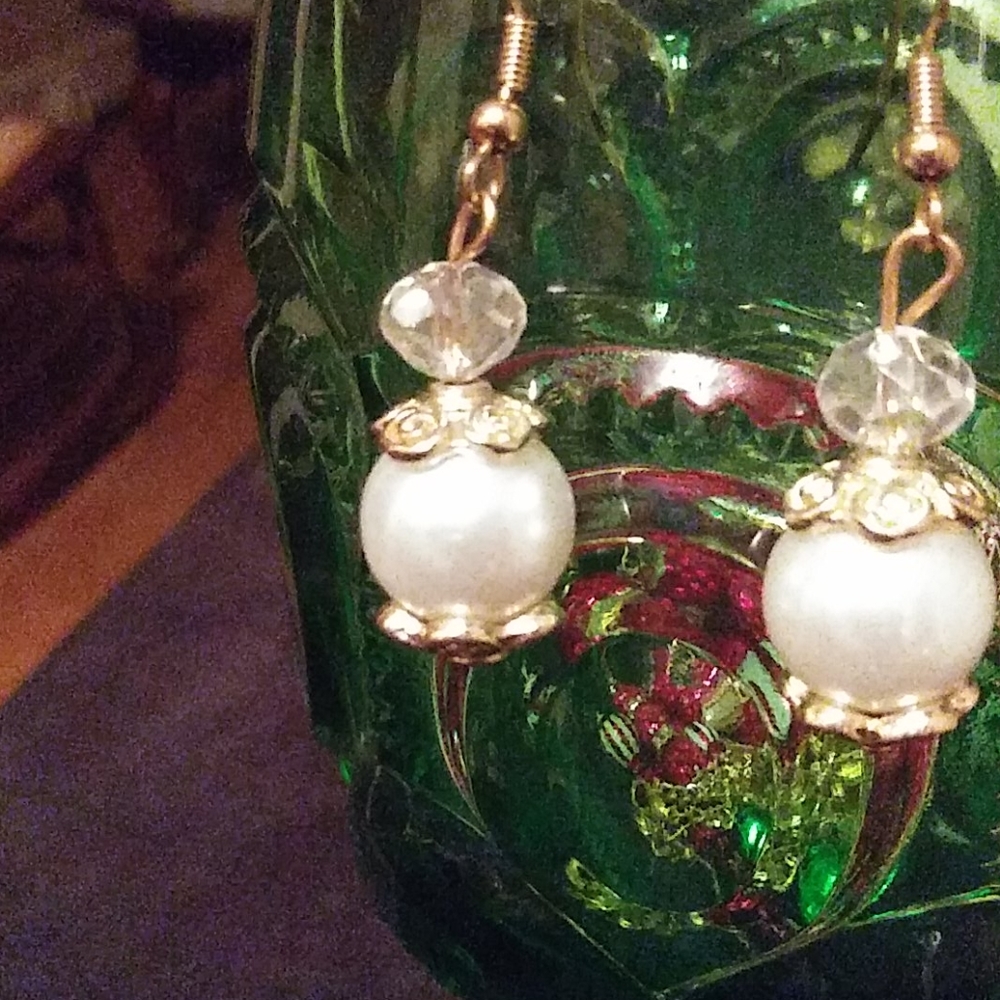 Gold fish hook earrings